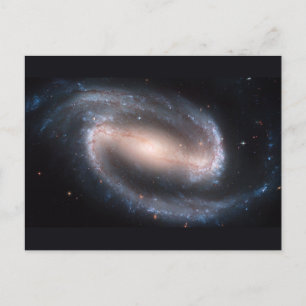 バーレッドスパイラル銀河系NGC 1300.NASAからのオリジナル ポストカード