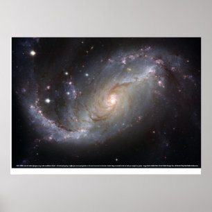 バーレッドスパイラル銀河系NGC 1672 ポスター