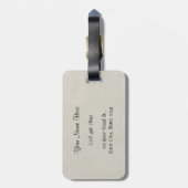 バーレッドフクロウパステルデジタルオイルペインティング ラゲッジタグ (裏面縦)