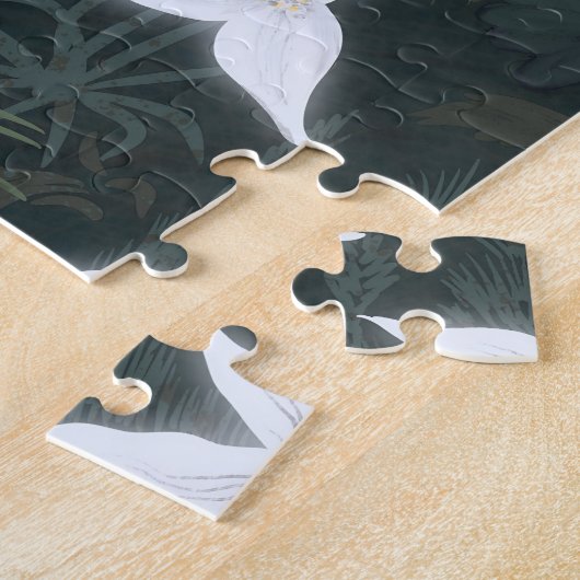 バーレッドフクロウファンタジーウッドランドトリリアムナイトガーデン ジグソーパズル (側面)