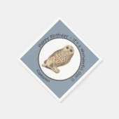 バーレッドフクロウ – 誕生日またはその他のパーティーをテーマにしたイベント スタンダードカクテルナプキン (角)