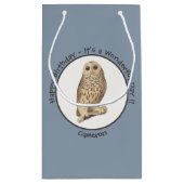 バーレッドフクロウ – 誕生日またはその他のパーティーをテーマにしたイベント スモールペーパーバッグ (裏面)