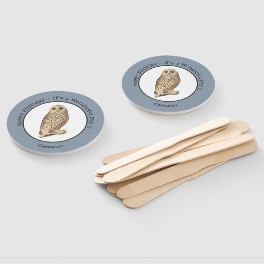 バーレッドフクロウ – 誕生日またはその他のパーティーをテーマにしたイベント ハンドファン (組立なし)