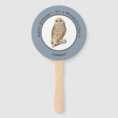 バーレッドフクロウ – 誕生日またはその他のパーティーをテーマにしたイベント ハンドファン (正面)