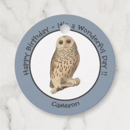 バーレッドフクロウ – 誕生日またはその他のパーティーをテーマにしたイベント フェイバータグ