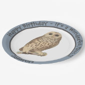 バーレッドフクロウ – 誕生日またはその他のパーティーをテーマにしたイベント ペーパープレート (アングル)