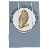 バーレッドフクロウ – 誕生日またはその他のパーティーをテーマにしたイベント ミディアムペーパーバッグ (裏面)