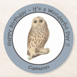 バーレッドフクロウ – 誕生日またはその他のパーティーをテーマにしたイベント ラウンドペーパーコースター