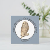 バーレッドフクロウ – 誕生日またはその他のパーティーをテーマにしたイベント 招待状 (スタンド正面)