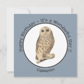 バーレッドフクロウ – 誕生日またはその他のパーティーをテーマにしたイベント 招待状 (正面)