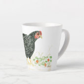 バーレッドロックチキンマグカップ、黒&白チキン カフェラテマグ (右アングル)