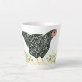 バーレッドロックチキンマグカップ、黒&白チキン カフェラテマグ (正面)