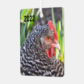 バーレッドロックヘン – ペットチキン メタルオーナメント (正面左)