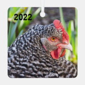 バーレッドロックヘン – ペットチキン メタルオーナメント (裏面)