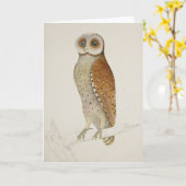 バーレッド・フクロウ素朴なヴィンテージ自然イラストレーション カード (黄色い花)