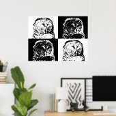 バーレッド・フクロウ・アーポップ・アートのト ポスター (ホームオフィス)