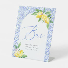 バーレモンブルーイタリアンタイルポジターノ 台座サイン