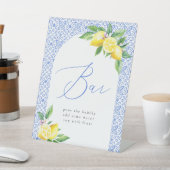 バーレモンブルーイタリアンタイルポジターノ 台座サイン (インサイチュ)