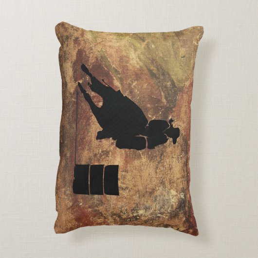 バーレルレーシングガールシルエットのテクスチグランジャ アクセントクッション (裏面(縦))