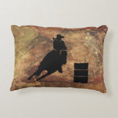 バーレルレーシングガールシルエットのテクスチグランジャ アクセントクッション (裏面)