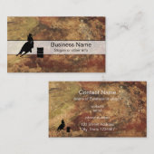 バーレルレーシングガールシルエットのテクスチグランジャ 名刺 (正面/裏面)