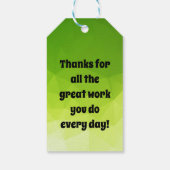 バーレーズン従業員キャンディ賞のラベルを上げる ギフトタグ (裏面)