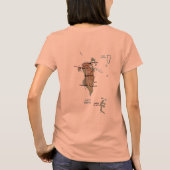 バーレーンの旗と地図のTシャツ Tシャツ (裏面)