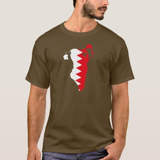 バーレーンの旗の地図 Tシャツ (正面)