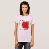 バーレーンの旗+地図+テキストTシャツ Tシャツ (正面フル)