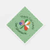 バーレーンアイリッシュアメリカンシャムロックのパーソナライズ スタンダードランチョンナプキン (角)