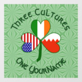 バーレーンアイルランドUSAシャムロックパーソナライズされた国旗 ウィンドウサイン (シート)