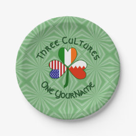 バーレーンアイルランドUSAシャムロックパーソナライズされた国旗 ペーパープレート