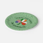 バーレーンアイルランドUSAシャムロックパーソナライズされた国旗 ペーパープレート (アングル)