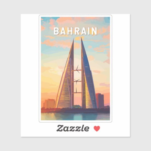 バーレーンイラストレーショントラベルアートヴィンテージ シール (シート)
