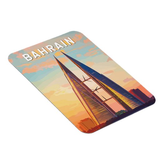 バーレーンイラストレーショントラベルアートヴィンテージ マグネット (右側)