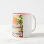 バーレーンビーチ旅行ポスター ツートーンマグカップ (正面右)