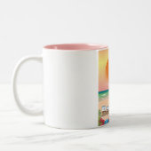 バーレーンビーチ旅行ポスター ツートーンマグカップ (左)