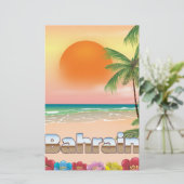 バーレーンビーチ旅行ポスター 便箋 (スタンド正面)