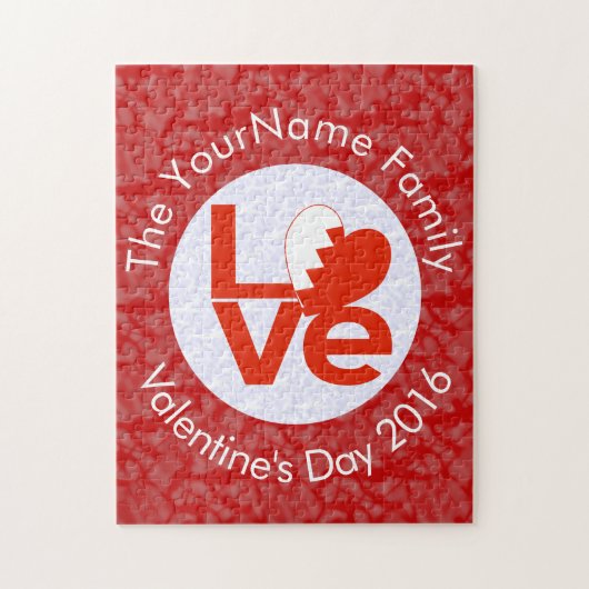 バーレーンレッドLOVE旗パーソナライズされた ジグソーパズル (縦)