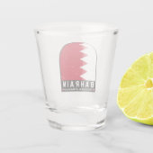 バーレーン国旗のエンブレム動揺してヴィンテージ ショットグラス (裏面)