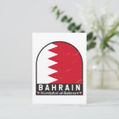 バーレーン国旗のエンブレム動揺してヴィンテージ ポストカード (スタンド正面)