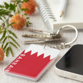 バーレーン国旗のシンボル名文字 キーホルダー (正面右)