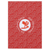 バーレーン国旗のハート赤い愛 テーブルクロス (正面)