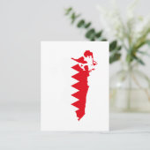 バーレーン国旗の地図 ポストカード (スタンド正面)