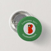 バーレーン国旗の天使クリスマスオーナメント 個人名入り 缶バッジ (正面&裏面)