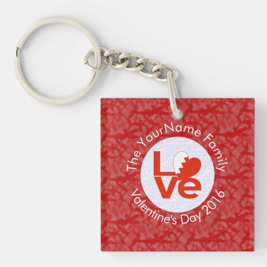 バーレーン国旗 ハート LOVE 赤 あなたへの特別なメッセージ キーホルダー (正面)