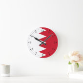 バーレーン国旗 ラウンド壁時計 (ホーム)