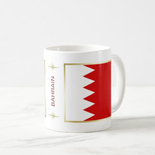 バーレーン国旗+地図マグカップ コーヒーマグカップ