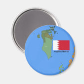 バーレーン王国の国旗と地図 マグネット (正面/裏面)