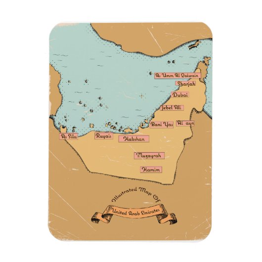 バーレーン ビンテージ旅行地図 マグネット (縦)